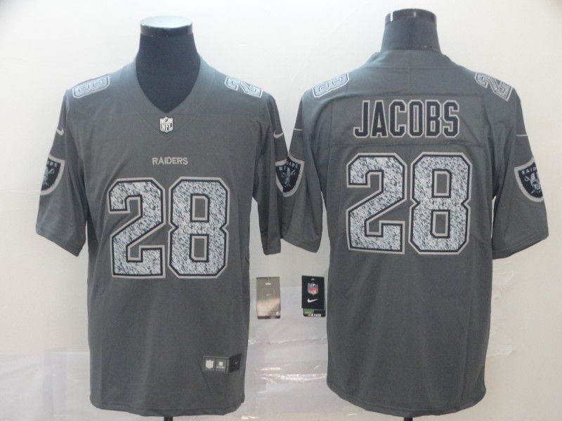 Men Oakland Raiders #28 Jacobs Nike Teams Gray Fashion Static  Limited NFL Jersey